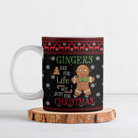 Funny Gingerbread Christmas Ceramic Mug Hoodie with Gingers Are for Life Quote and Snowflake Pattern - Wonder Print Shop