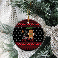 Funny Gingerbread Christmas Ceramic Ornament Hoodie with Gingers Are for Life Quote and Snowflake Pattern - Wonder Print Shop