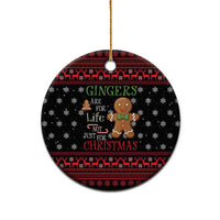 Funny Gingerbread Christmas Ceramic Ornament Hoodie with Gingers Are for Life Quote and Snowflake Pattern - Wonder Print Shop