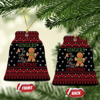 Funny Gingerbread Christmas Ceramic Ornament Hoodie with Gingers Are for Life Quote and Snowflake Pattern - Wonder Print Shop