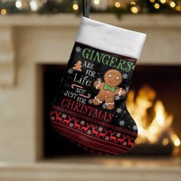 Funny Gingerbread Christmas Stocking Hoodie with Gingers Are for Life Quote and Snowflake Pattern - Wonder Print Shop
