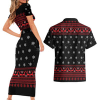 Funny Gingerbread Christmas Couples Matching Short Sleeve Bodycon Dress and Hawaiian Shirt Hoodie with Gingers Are for Life Quote and Snowflake Pattern - Wonder Print Shop