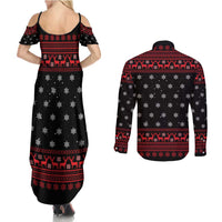 Funny Gingerbread Christmas Couples Matching Summer Maxi Dress and Long Sleeve Button Shirt Hoodie with Gingers Are for Life Quote and Snowflake Pattern - Wonder Print Shop