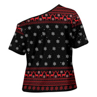 Funny Gingerbread Christmas Cross Shoulder Shirt Hoodie with Gingers Are for Life Quote and Snowflake Pattern - Wonder Print Shop