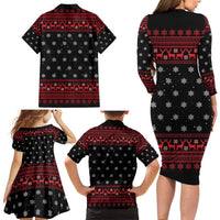 Funny Gingerbread Christmas Family Matching Long Sleeve Bodycon Dress and Hawaiian Shirt Hoodie with Gingers Are for Life Quote and Snowflake Pattern - Wonder Print Shop