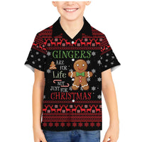 Funny Gingerbread Christmas Family Matching Mermaid Dress and Hawaiian Shirt Hoodie with Gingers Are for Life Quote and Snowflake Pattern - Wonder Print Shop