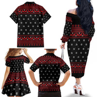 Funny Gingerbread Christmas Family Matching Off The Shoulder Long Sleeve Dress and Hawaiian Shirt Hoodie with Gingers Are for Life Quote and Snowflake Pattern - Wonder Print Shop