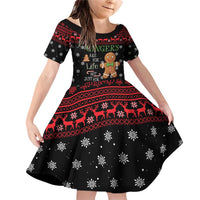 Funny Gingerbread Christmas Family Matching Off Shoulder Short Dress and Hawaiian Shirt Hoodie with Gingers Are for Life Quote and Snowflake Pattern - Wonder Print Shop