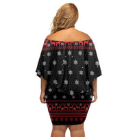 Funny Gingerbread Christmas Family Matching Off Shoulder Short Dress and Hawaiian Shirt Hoodie with Gingers Are for Life Quote and Snowflake Pattern - Wonder Print Shop