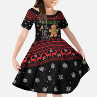Funny Gingerbread Christmas Family Matching Short Sleeve Bodycon Dress and Hawaiian Shirt Hoodie with Gingers Are for Life Quote and Snowflake Pattern - Wonder Print Shop