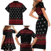 Funny Gingerbread Christmas Family Matching Short Sleeve Bodycon Dress and Hawaiian Shirt Hoodie with Gingers Are for Life Quote and Snowflake Pattern - Wonder Print Shop