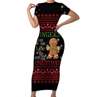 Funny Gingerbread Christmas Family Matching Short Sleeve Bodycon Dress and Hawaiian Shirt Hoodie with Gingers Are for Life Quote and Snowflake Pattern - Wonder Print Shop