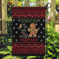 Funny Gingerbread Christmas Garden Flag Hoodie with Gingers Are for Life Quote and Snowflake Pattern - Wonder Print Shop