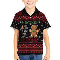 Funny Gingerbread Christmas Hawaiian Shirt Hoodie with Gingers Are for Life Quote and Snowflake Pattern - Wonder Print Shop