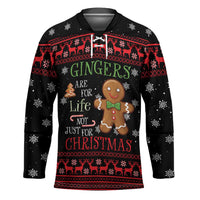 Funny Gingerbread Christmas Hockey Jersey Hoodie with Gingers Are for Life Quote and Snowflake Pattern - Wonder Print Shop