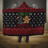 Funny Gingerbread Christmas Hooded Blanket Hoodie with Gingers Are for Life Quote and Snowflake Pattern - Wonder Print Shop