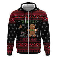 Funny Gingerbread Christmas Hoodie Hoodie with Gingers Are for Life Quote and Snowflake Pattern - Wonder Print Shop