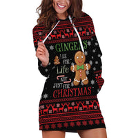 Funny Gingerbread Christmas Hoodie Dress Hoodie with Gingers Are for Life Quote and Snowflake Pattern - Wonder Print Shop