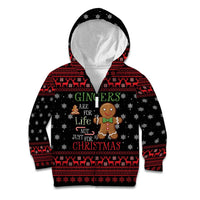 Funny Gingerbread Christmas Kid Hoodie Hoodie with Gingers Are for Life Quote and Snowflake Pattern - Wonder Print Shop