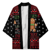 Funny Gingerbread Christmas Kimono Hoodie with Gingers Are for Life Quote and Snowflake Pattern - Wonder Print Shop