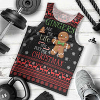 Funny Gingerbread Christmas Men Tank Top Hoodie with Gingers Are for Life Quote and Snowflake Pattern - Wonder Print Shop
