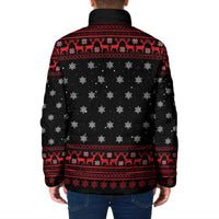 Funny Gingerbread Christmas Padded Jacket Hoodie with Gingers Are for Life Quote and Snowflake Pattern - Wonder Print Shop