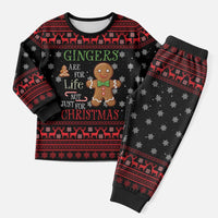 Funny Gingerbread Christmas Pajama Set Hoodie with Gingers Are for Life Quote and Snowflake Pattern - Wonder Print Shop
