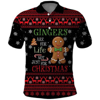 Funny Gingerbread Christmas Polo Shirt Hoodie with Gingers Are for Life Quote and Snowflake Pattern - Wonder Print Shop
