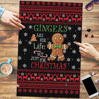 Funny Gingerbread Christmas Puzzle Hoodie with Gingers Are for Life Quote and Snowflake Pattern - Wonder Print Shop
