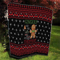 Funny Gingerbread Christmas Quilt Hoodie with Gingers Are for Life Quote and Snowflake Pattern - Wonder Print Shop