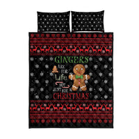 Funny Gingerbread Christmas Quilt Bed Set Hoodie with Gingers Are for Life Quote and Snowflake Pattern - Wonder Print Shop