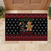Funny Gingerbread Christmas Rubber Doormat Hoodie with Gingers Are for Life Quote and Snowflake Pattern - Wonder Print Shop