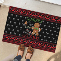 Funny Gingerbread Christmas Rubber Doormat Hoodie with Gingers Are for Life Quote and Snowflake Pattern - Wonder Print Shop