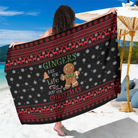 Funny Gingerbread Christmas Sarong Hoodie with Gingers Are for Life Quote and Snowflake Pattern - Wonder Print Shop