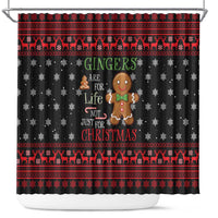 Funny Gingerbread Christmas Shower Curtain Hoodie with Gingers Are for Life Quote and Snowflake Pattern - Wonder Print Shop