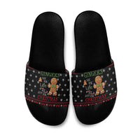 Funny Gingerbread Christmas Slide Sandals Hoodie with Gingers Are for Life Quote and Snowflake Pattern - Wonder Print Shop