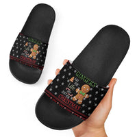 Funny Gingerbread Christmas Slide Sandals Hoodie with Gingers Are for Life Quote and Snowflake Pattern - Wonder Print Shop