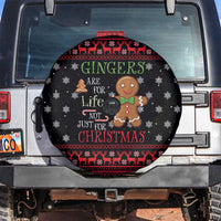 Funny Gingerbread Christmas Spare Tire Cover Hoodie with Gingers Are for Life Quote and Snowflake Pattern - Wonder Print Shop