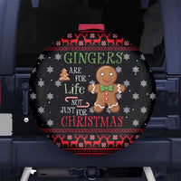 Funny Gingerbread Christmas Spare Tire Cover Hoodie with Gingers Are for Life Quote and Snowflake Pattern - Wonder Print Shop