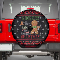 Funny Gingerbread Christmas Spare Tire Cover Hoodie with Gingers Are for Life Quote and Snowflake Pattern - Wonder Print Shop
