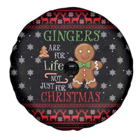 Funny Gingerbread Christmas Spare Tire Cover Hoodie with Gingers Are for Life Quote and Snowflake Pattern - Wonder Print Shop