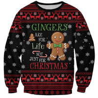 Funny Gingerbread Christmas Sweatshirt Hoodie with Gingers Are for Life Quote and Snowflake Pattern - Wonder Print Shop