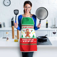 Funny Fitness Cookie Christmas Apron with Gingerbread Design and Holiday Pattern - Wonder Print Shop