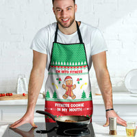 Funny Fitness Cookie Christmas Apron with Gingerbread Design and Holiday Pattern - Wonder Print Shop