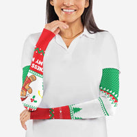 Funny Fitness Cookie Christmas Arm Sleeves with Gingerbread Design and Holiday Pattern - Wonder Print Shop