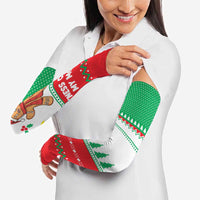Funny Fitness Cookie Christmas Arm Sleeves with Gingerbread Design and Holiday Pattern - Wonder Print Shop
