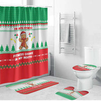 Funny Fitness Cookie Christmas Bathroom Set with Gingerbread Design and Holiday Pattern - Wonder Print Shop