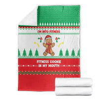Funny Fitness Cookie Christmas Blanket with Gingerbread Design and Holiday Pattern - Wonder Print Shop