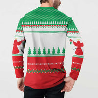 Funny Fitness Cookie Christmas Button Sweatshirt with Gingerbread Design and Holiday Pattern - Wonder Print Shop