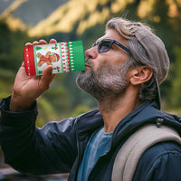 Funny Fitness Cookie Christmas 4 in 1 Can Cooler Tumbler with Gingerbread Design and Holiday Pattern - Wonder Print Shop